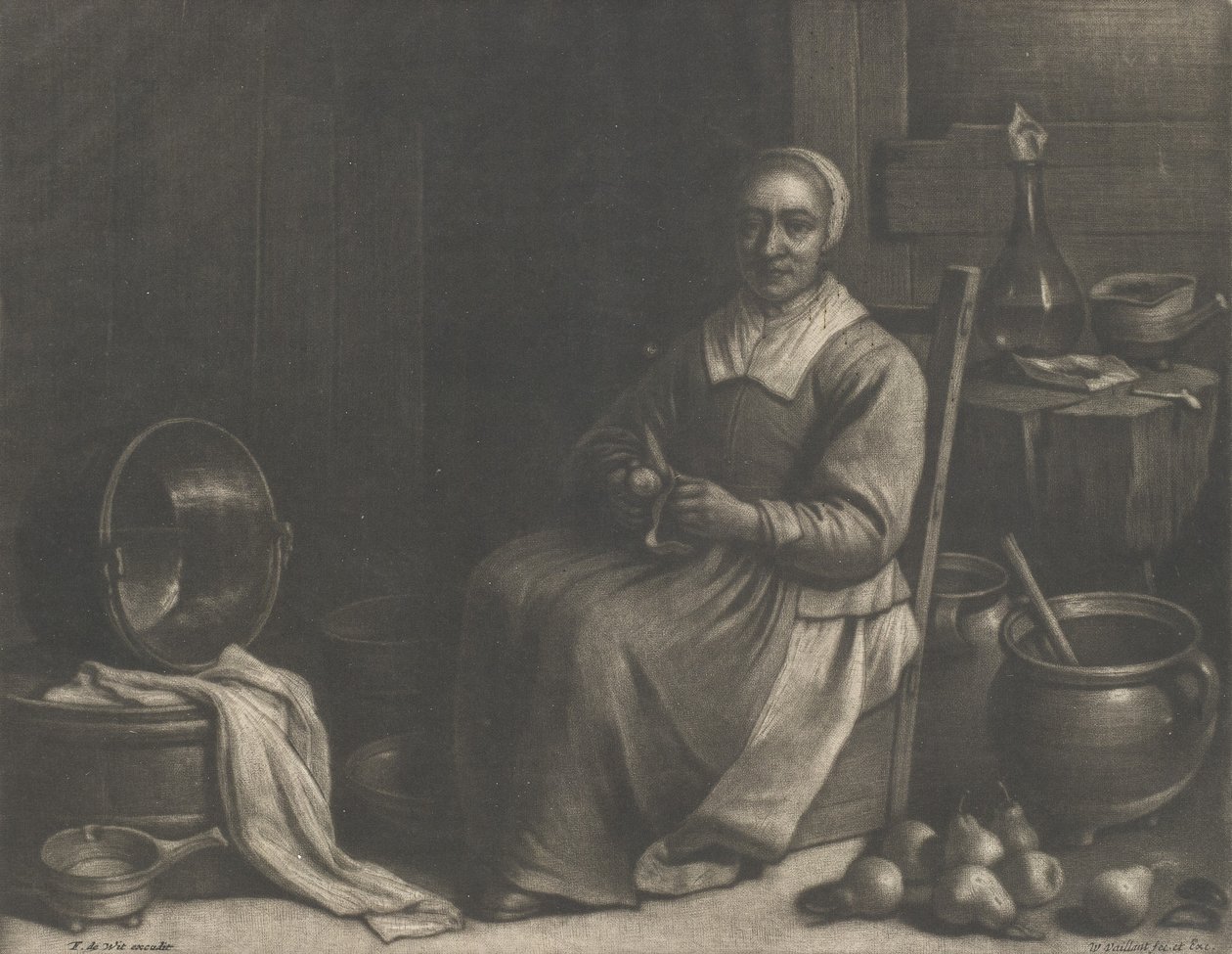 Une femme épluchant des poires, milieu du XVIIe siècle - Wallerant Vaillant