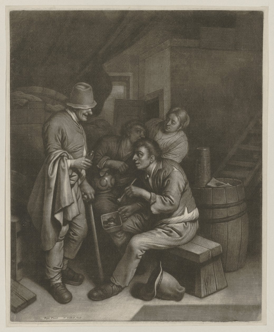 Trois hommes et une femme dans la taverne - Wallerant Vaillant