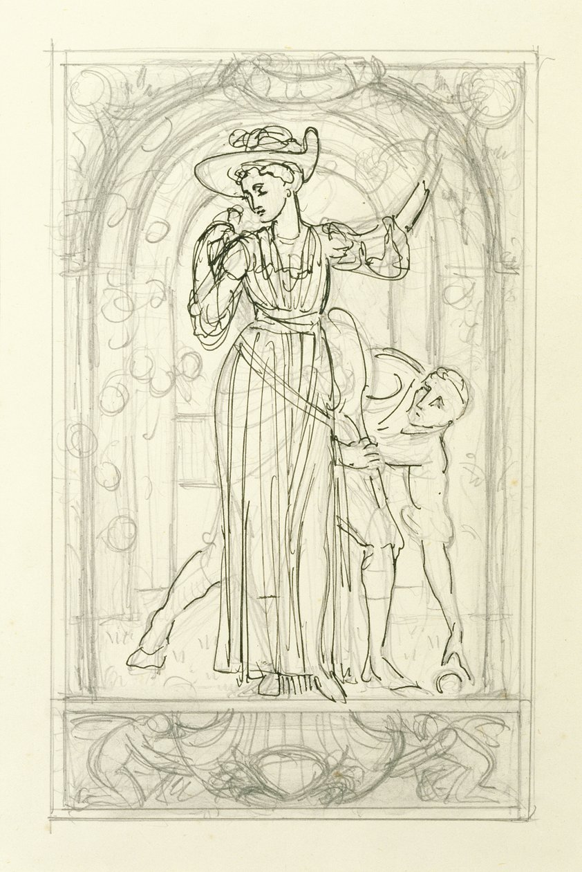 Dessin préparatoire pour un calendrier - Walter Crane