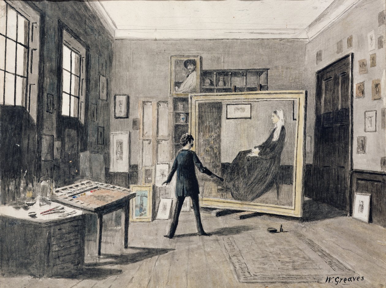 Whistler peignant dans son atelier - Walter Greaves