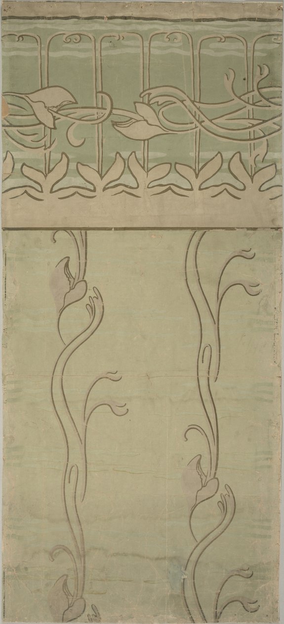 Motif de papier peint avec bordure de finition - Walter Leistikow