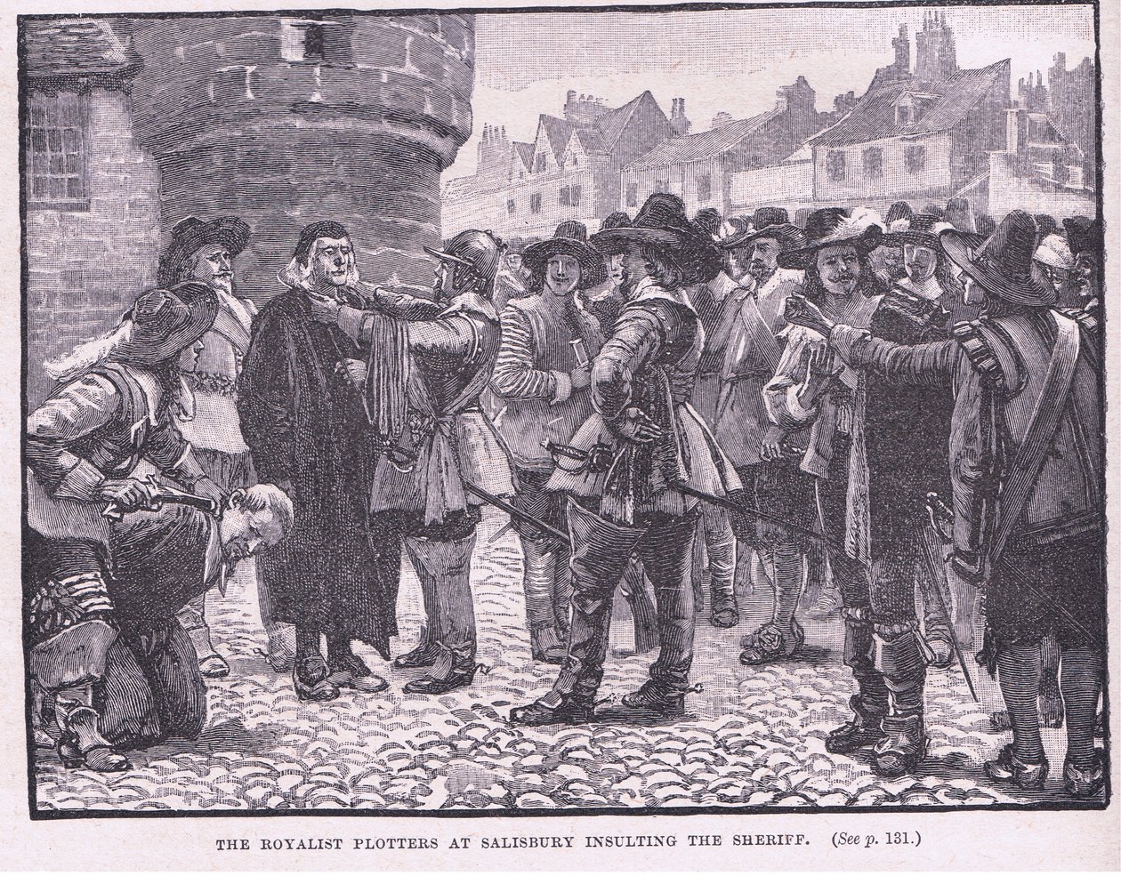 Les partisans royalistes à Salisbury insultant le shérif AD 1655 - Walter Stanley Paget