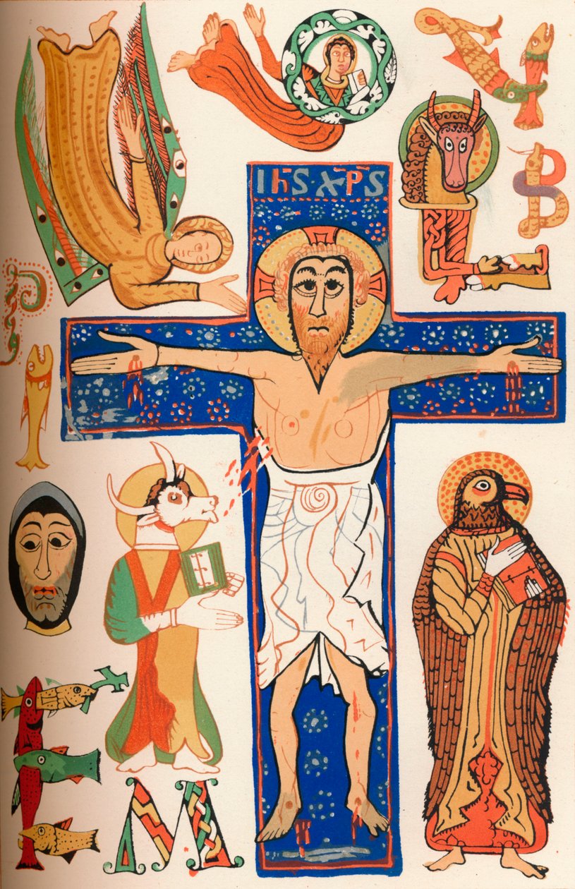 Crucifixion avec lettres décorées, vers 790 après J.-C., 1849 - Walter