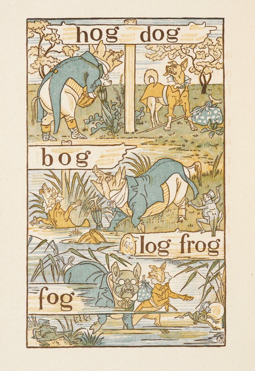 Mots rimant se terminant par la lettre G. Le Golden Primer - Walter Crane