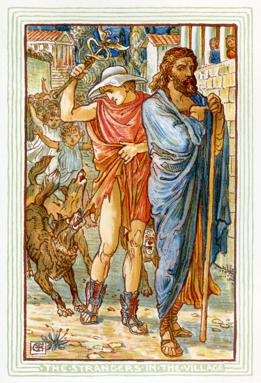 Zeus et Hermès déguisés en paysans - Walter Crane