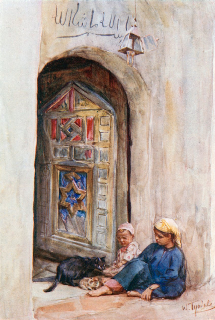 Une porte arabe (lithographie couleur) - Walter Frederick Roofe Tyndale