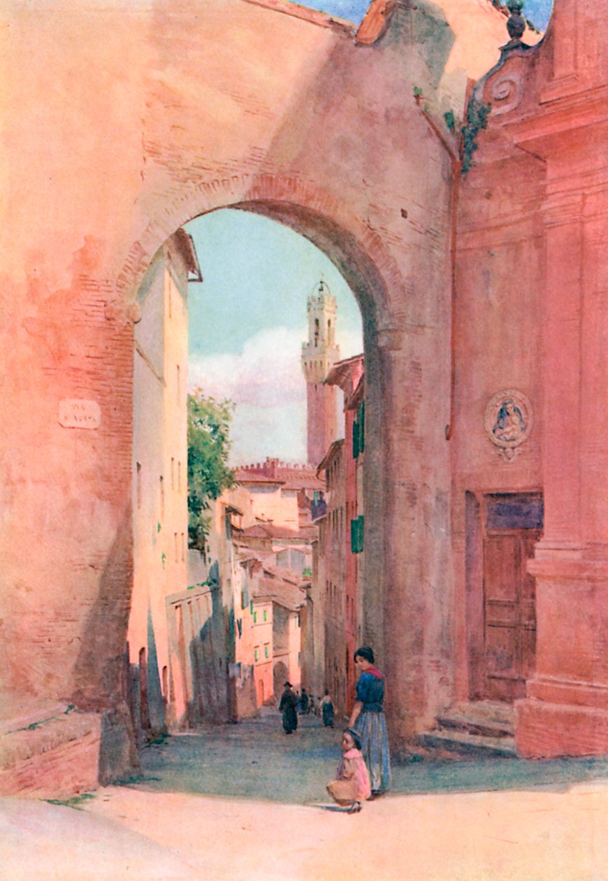 Arco Di S Giuseppe, Sienne (lithographie couleur) - Walter Frederick Roofe Tyndale