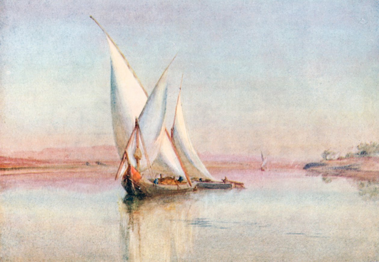 Tôt le matin sur le Nil (lithographie couleur) - Walter Frederick Roofe Tyndale