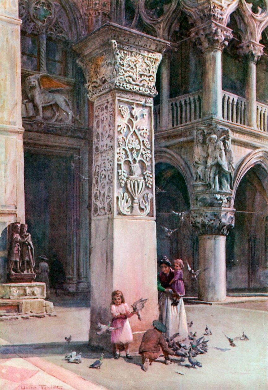Sur la Piazzetta, Venise (lithographie couleur) - Walter Frederick Roofe Tyndale