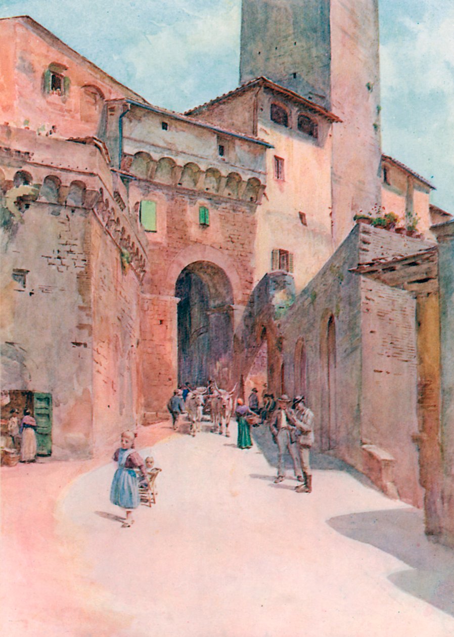 Portone Dei Becci, San Gimignano (lithographie couleur) - Walter Frederick Roofe Tyndale