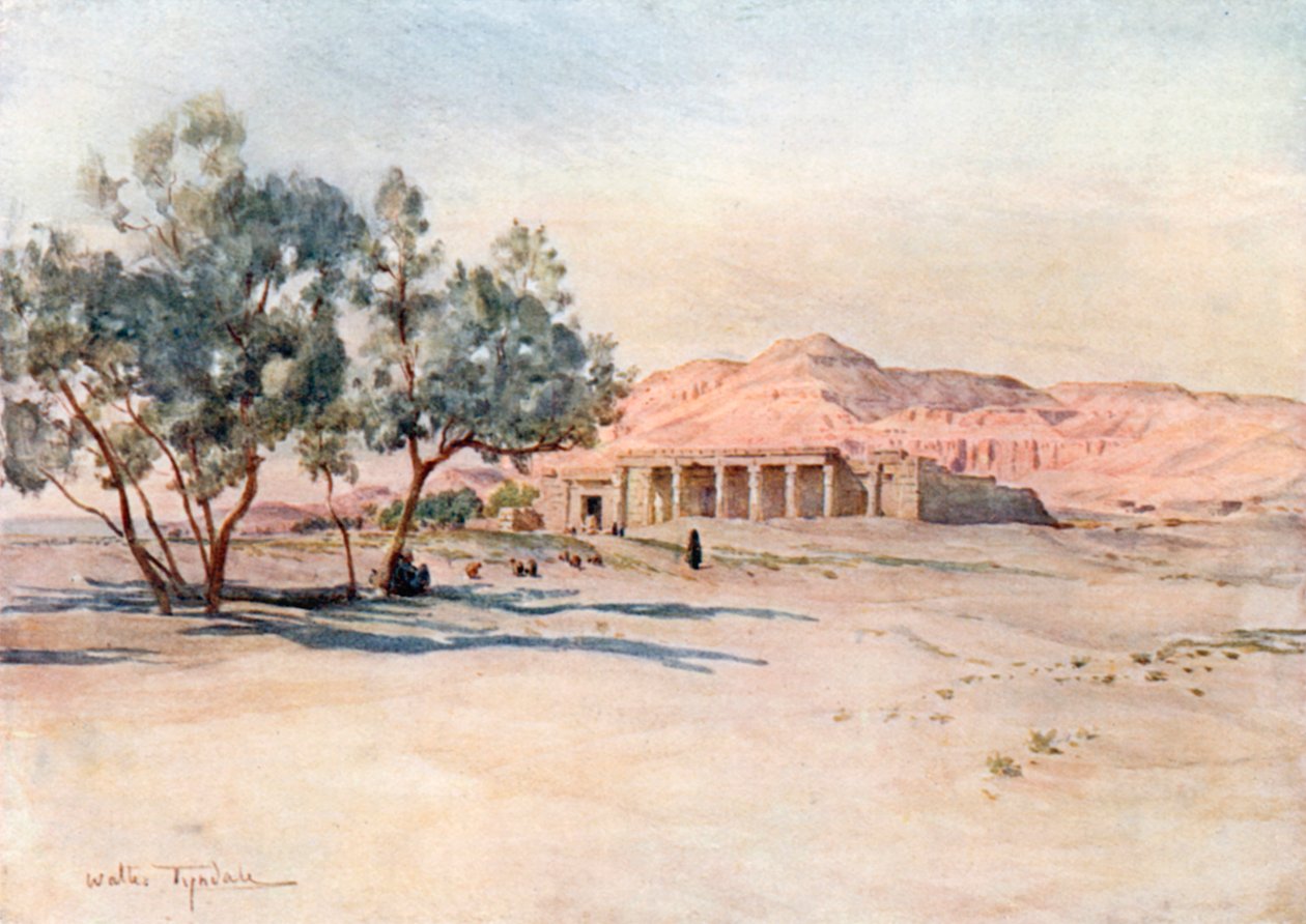 Temple de Séti I à Gurna, Thèbes (lithographie couleur) - Walter Frederick Roofe Tyndale