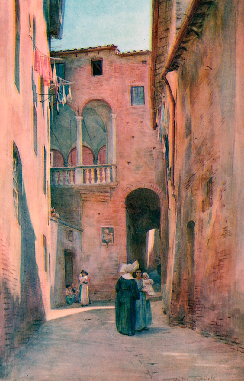 La maison de Sainte-Catherine de Sienne (lithographie couleur) - Walter Frederick Roofe Tyndale