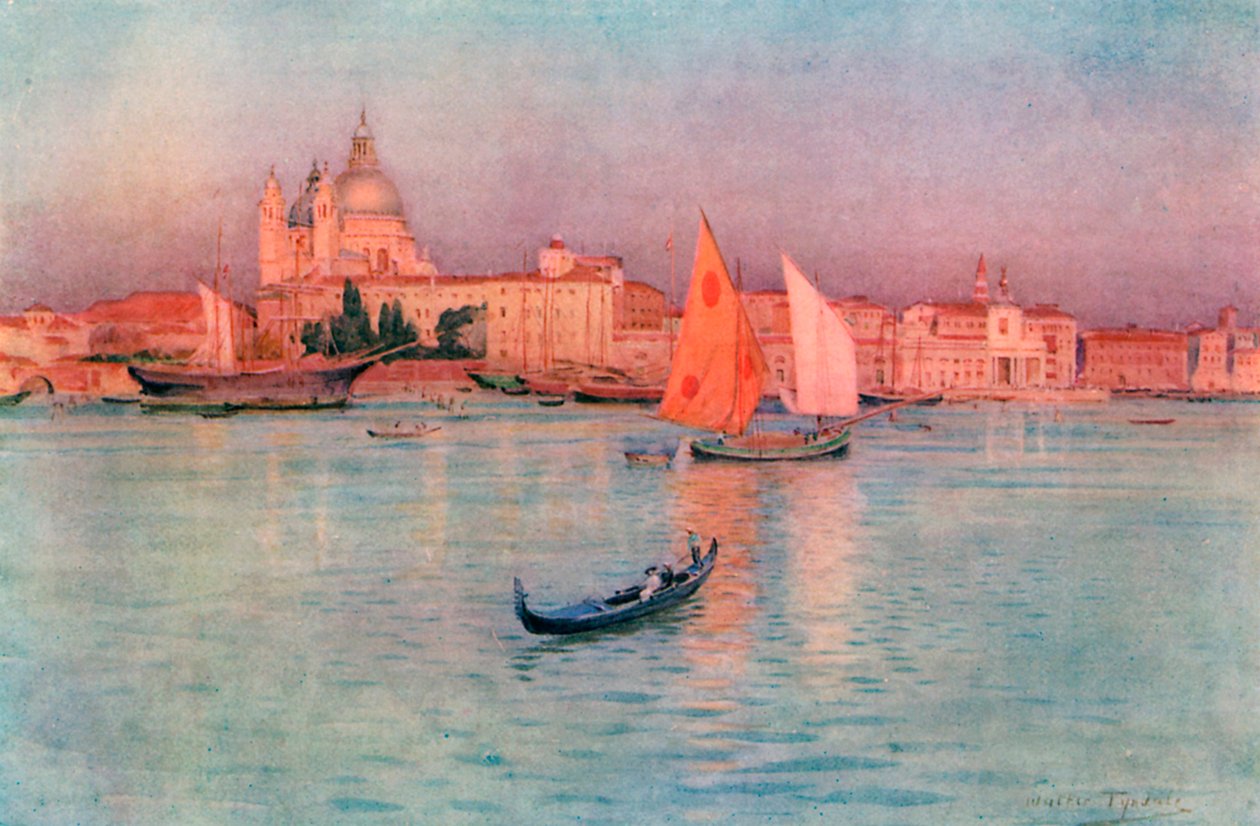 Le salut de la Giudecca (lithographie couleur) - Walter Frederick Roofe Tyndale