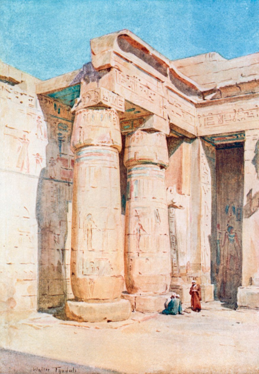 La deuxième cour de Medinet Habou (lithographie couleur) - Walter Frederick Roofe Tyndale