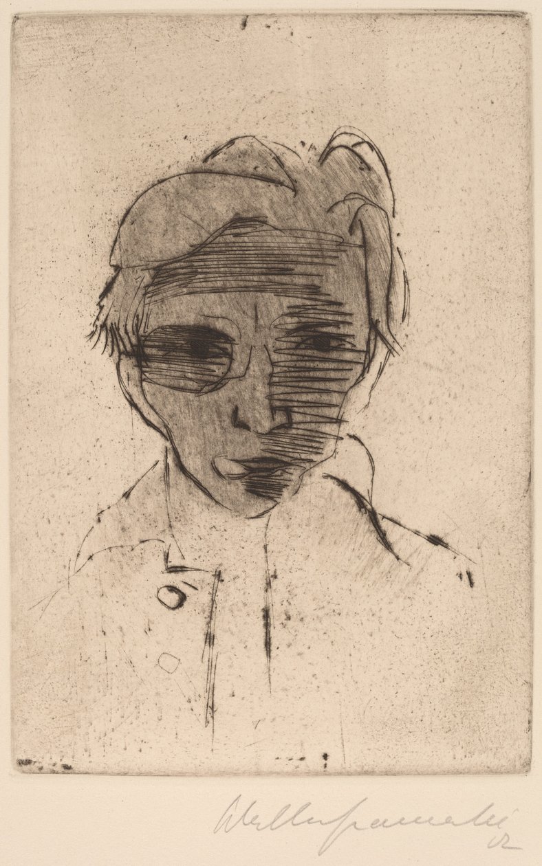 Visage sombre, autoportrait - Walter Gramatte