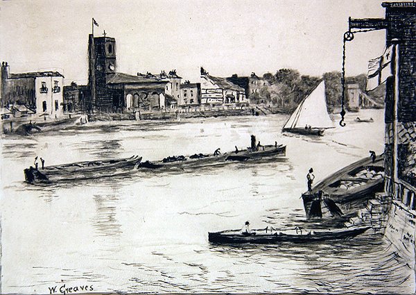 Vieille église de Chelsea depuis Battersea - Walter Greaves