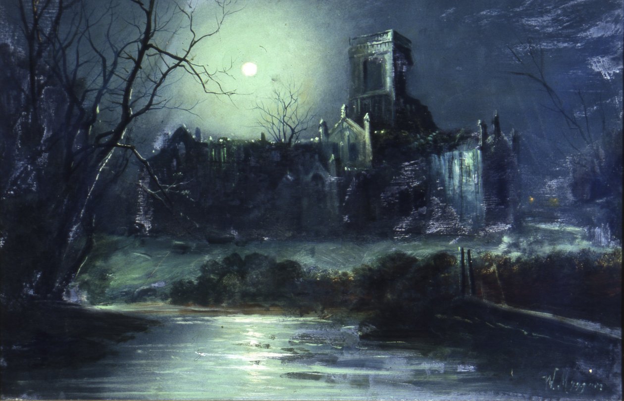 Kirkstall Abbey au clair de lune - Walter Linsley Meegan