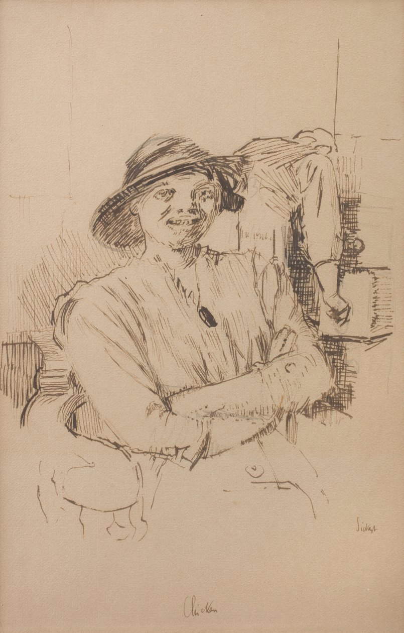 Poulet, vers 1914 (Crayon, plume et encre sépia sur papier) - Walter Richard Sickert