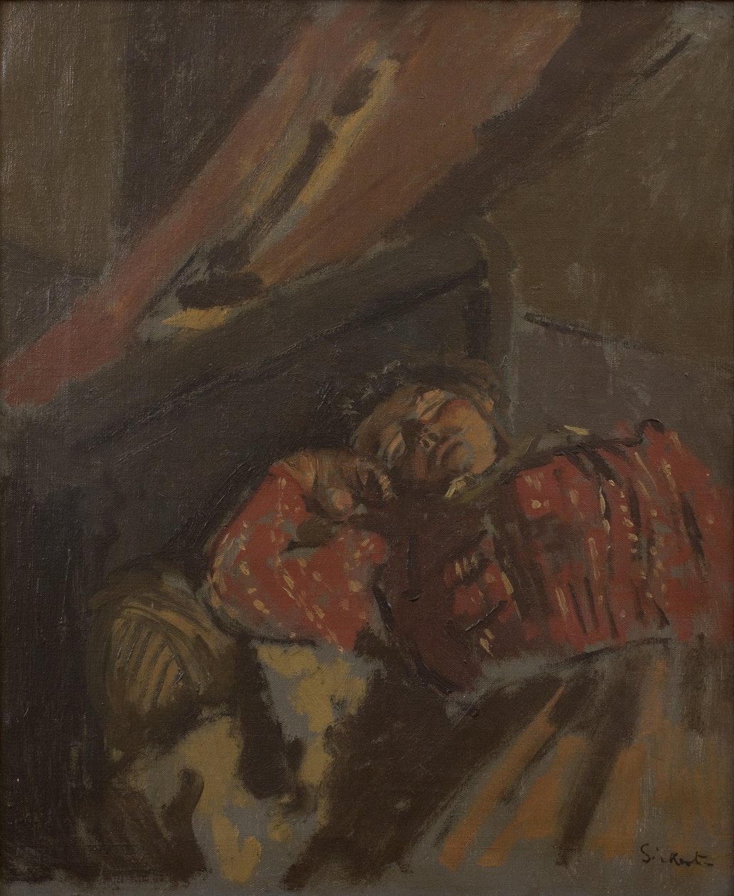 Chemisier à motifs rouges, vers 1907 (Huile sur toile) - Walter Richard Sickert