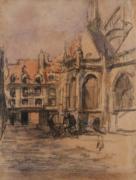 Rue Sainte Catherine et les anciennes arcades, Dieppe, vers 1900 - Walter Richard Sickert