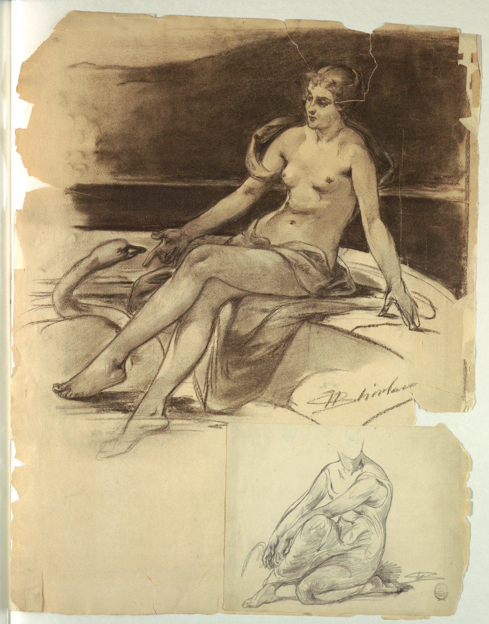 Fille avec cygne - Walter Shirlaw