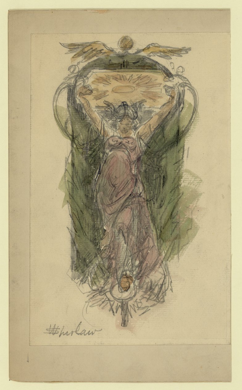 Étude pour une fresque de femme, no. 1 - Walter Shirlaw