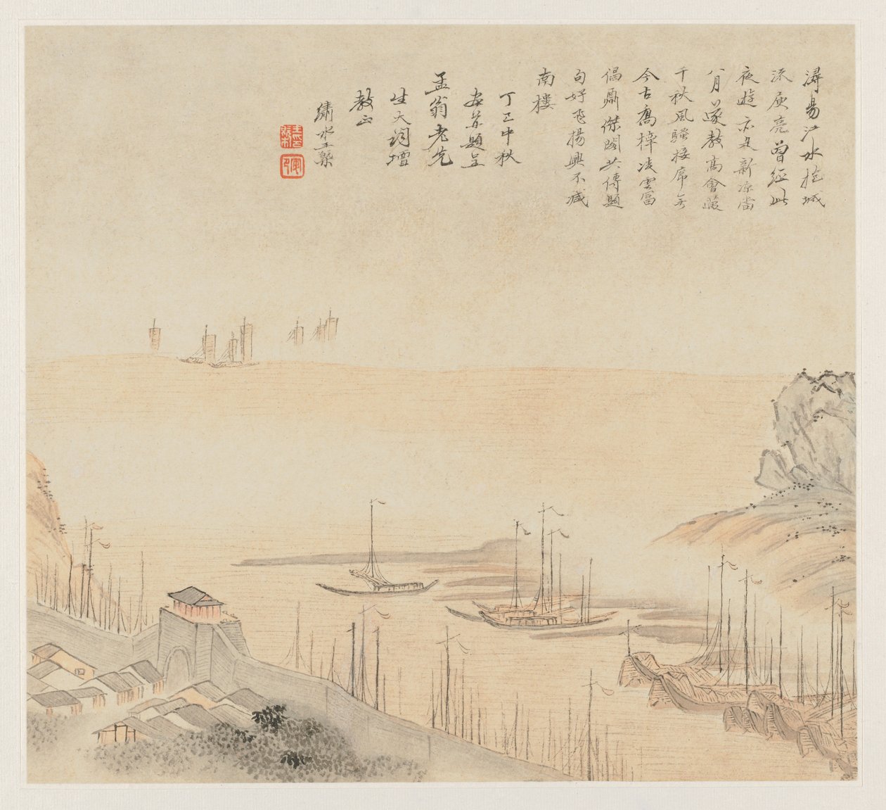 Album de paysages : Feuille 8, 1677 - Wang Gai