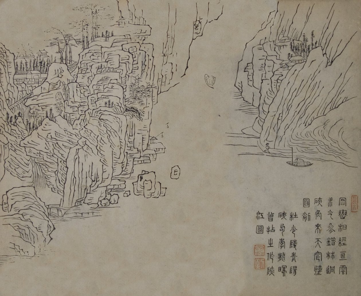 Feuille du Manuel de peinture du Jardin de la graine de moutarde Jieziyuan huazhuan... - Wang Gai