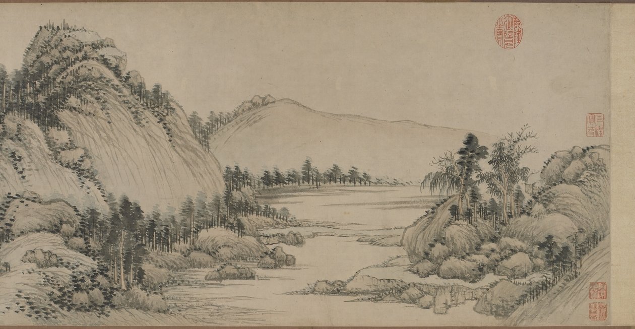 Habiter dans les montagnes Fuchun après Huang Gongwang, dynastie Qing, 1672 (encre et couleur sur papier) - Wang Hui