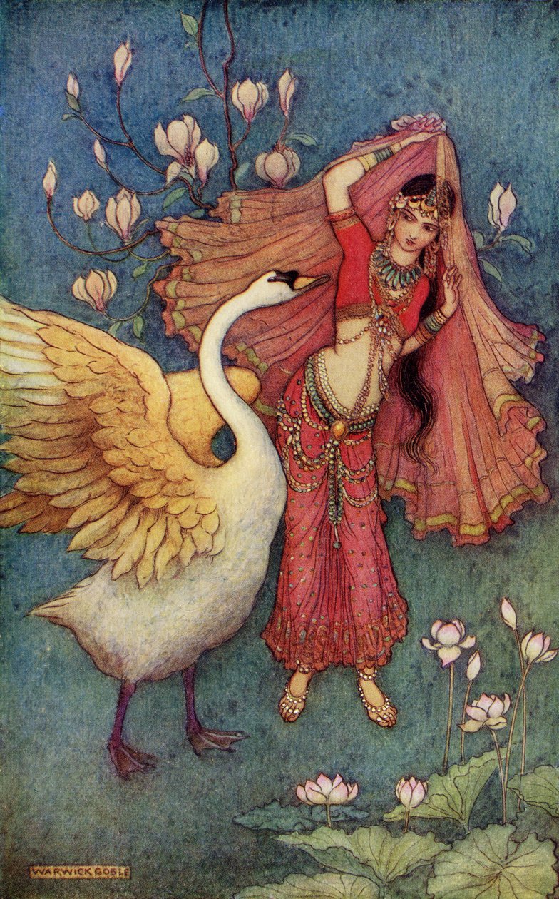 Damayanti et le cygne, illustration de 