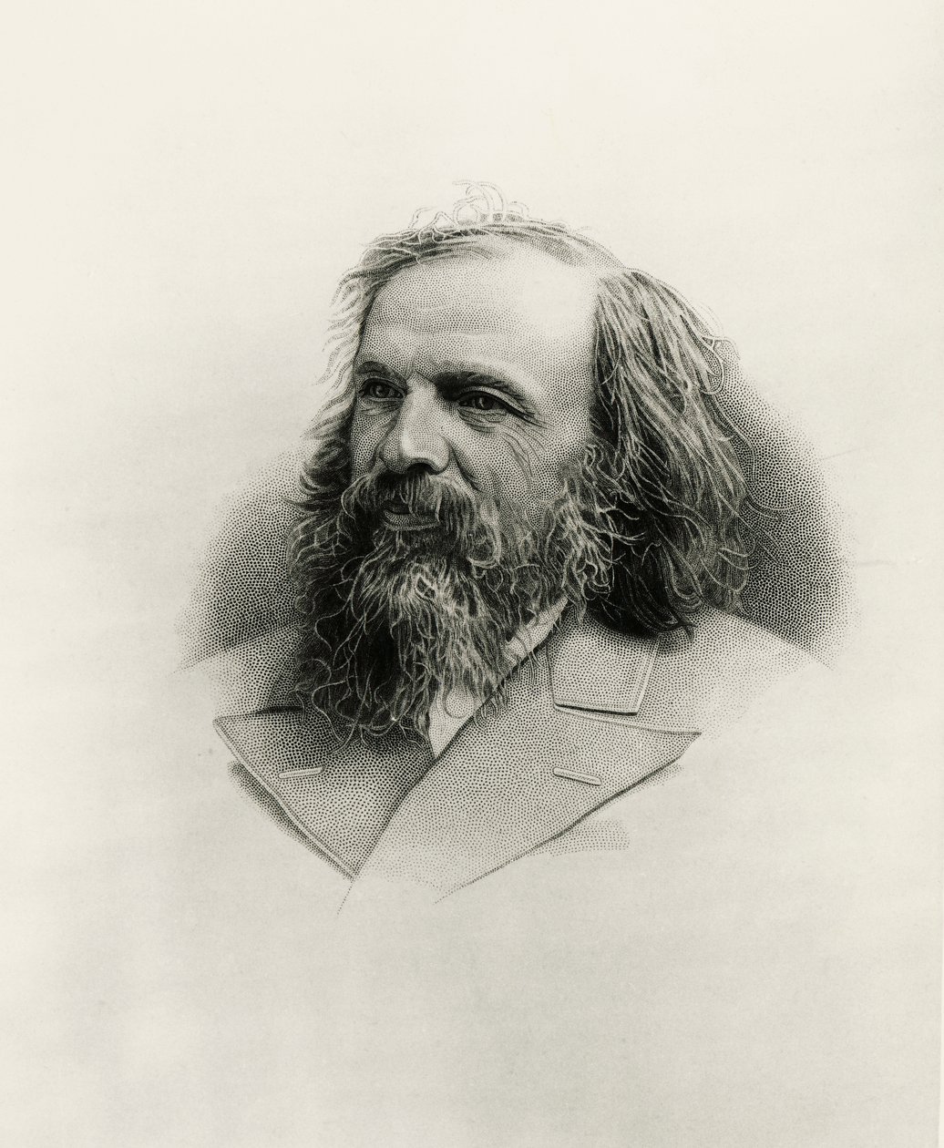 Portrait de Dmitri Ivanovich Mendeleev - Warwick (after) Brookes