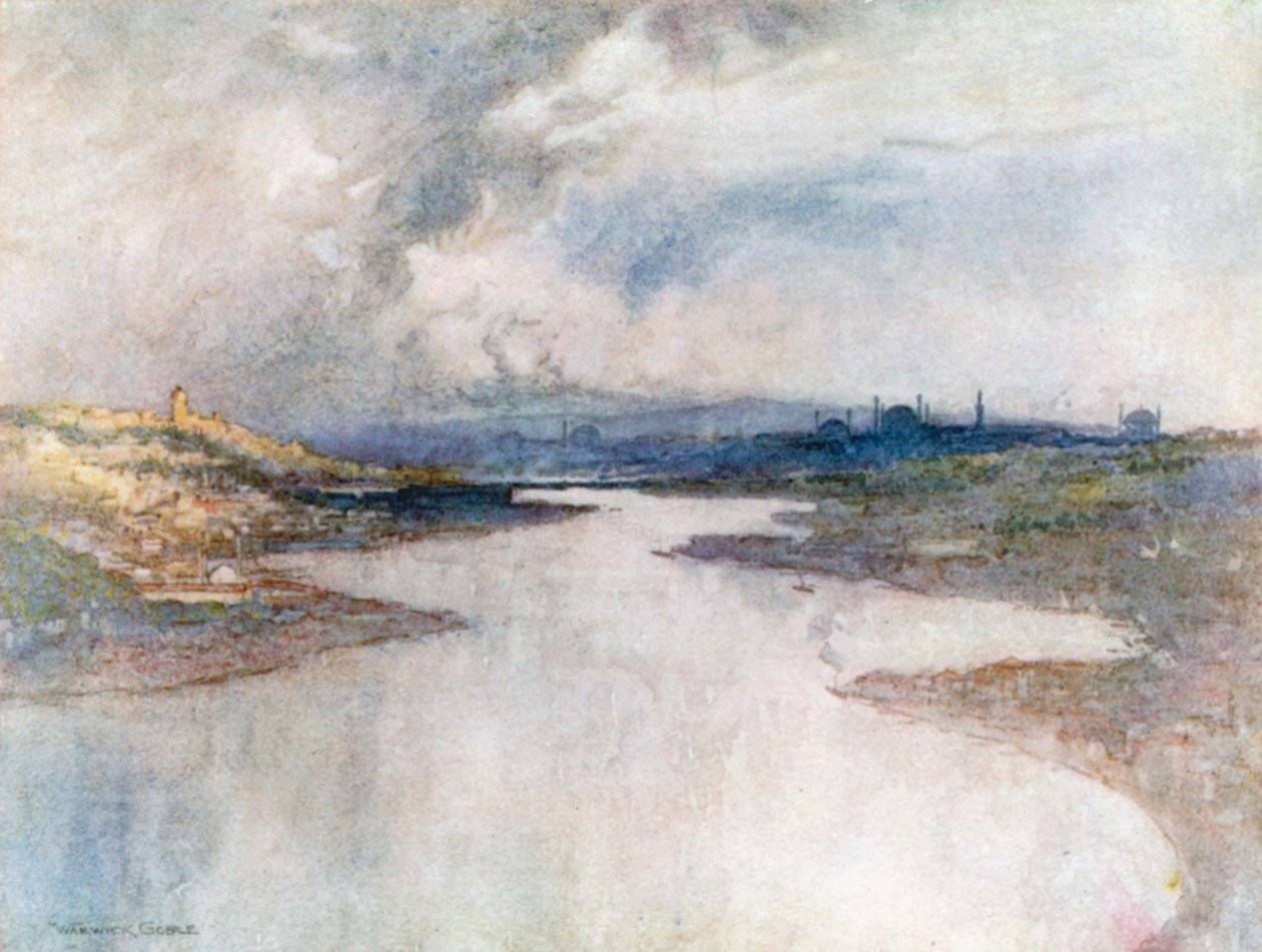 Galata et Stamboul depuis Eyoub (lithographie couleur) - Warwick (after) Goble