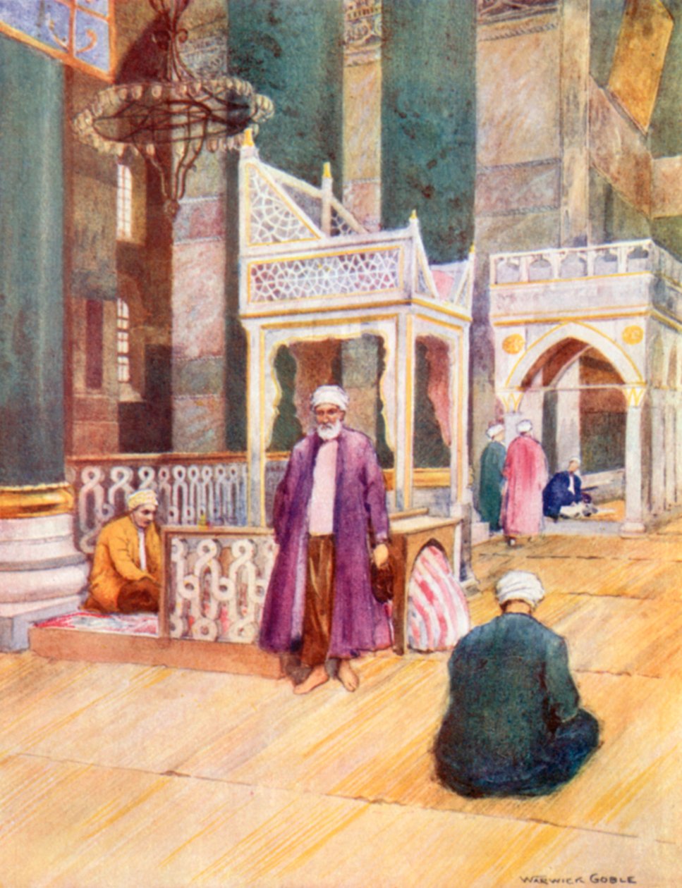 Intérieur de Sainte-Sophie (lithographie couleur) - Warwick (after) Goble