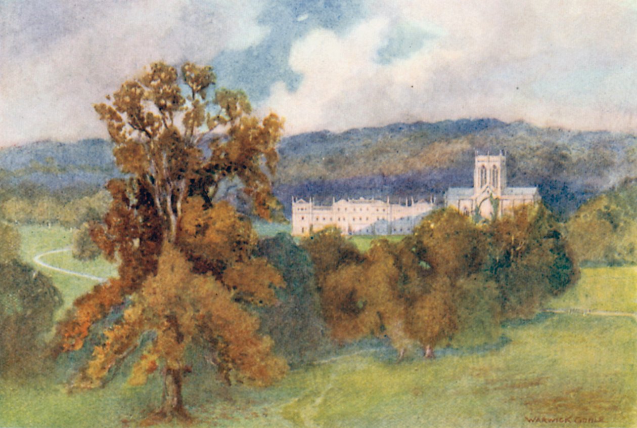 Milton Abbas (lithographie couleur) - Warwick (after) Goble