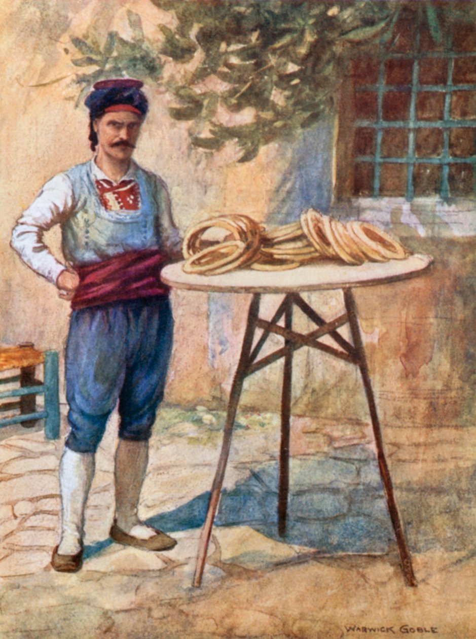 Simit-Seller (lithographie couleur) - Warwick (after) Goble