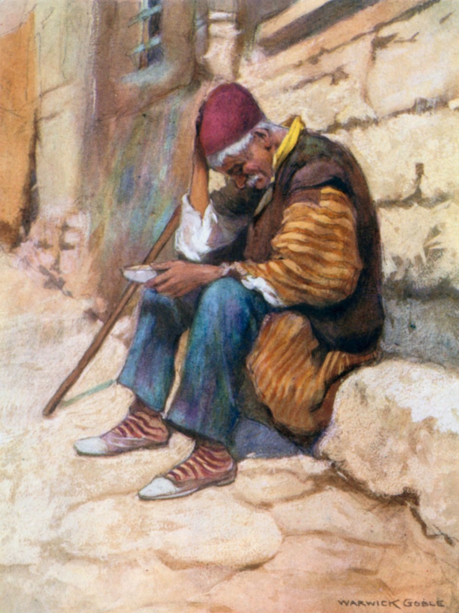 Mendiant de Stamboul (lithographie couleur) - Warwick (after) Goble