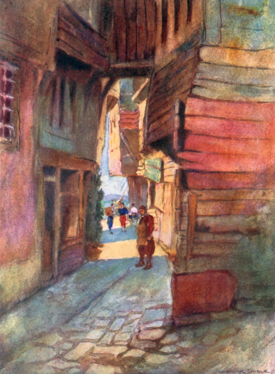 Scène de rue, Roumeli Hissar (lithographie couleur) - Warwick (after) Goble