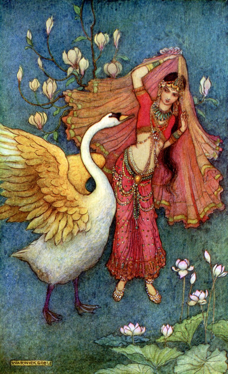 Princesse Dayamanti et le messager cygne - Warwick Goble
