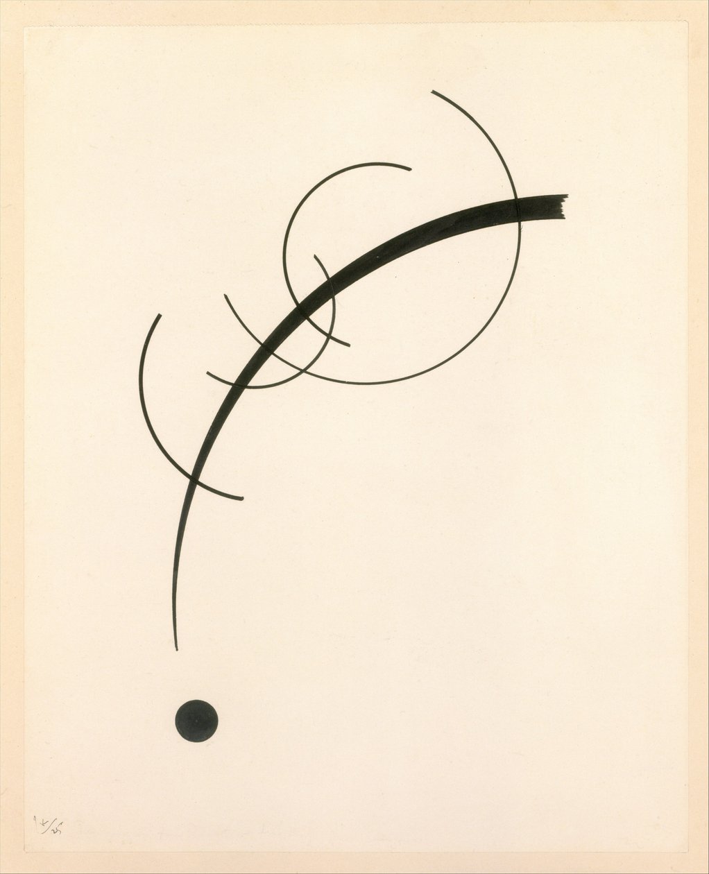 Courbe libre au point - Accompagnement sonore des courbes géométriques, 1925 - Wassily Kandinsky