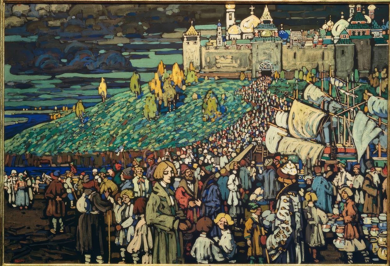 Arrivée des marchands - Wassily Kandinsky