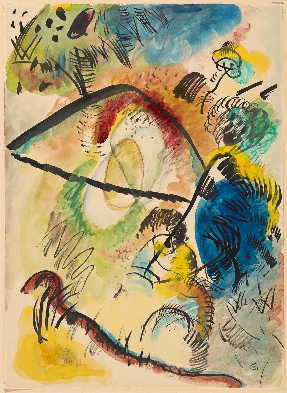 Aquarelle IX (avec des traits noirs) - Wassily Kandinsky