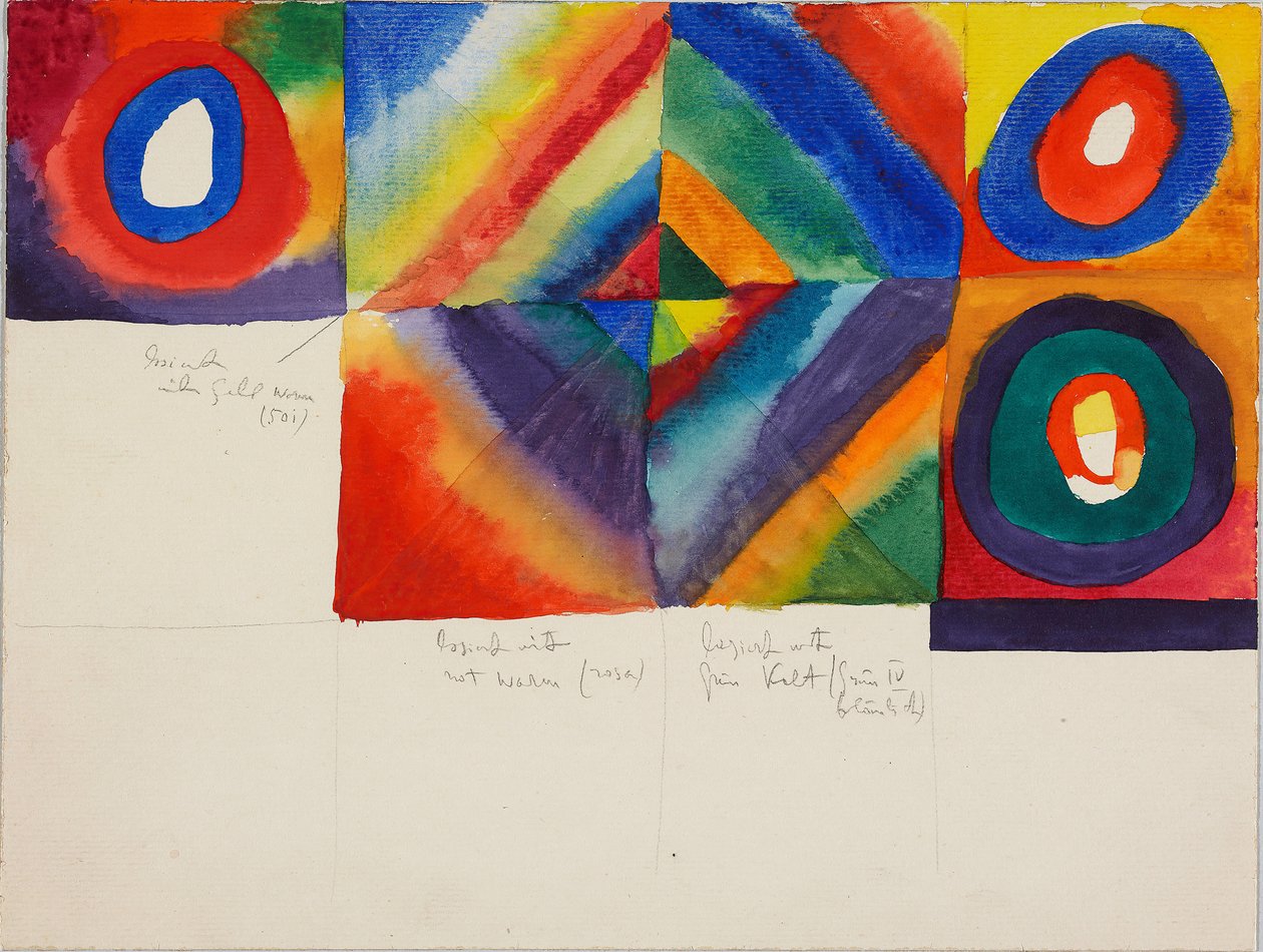 Études de couleur avec des informations sur la technique de la peinture, 1913 - Wassily Kandinsky
