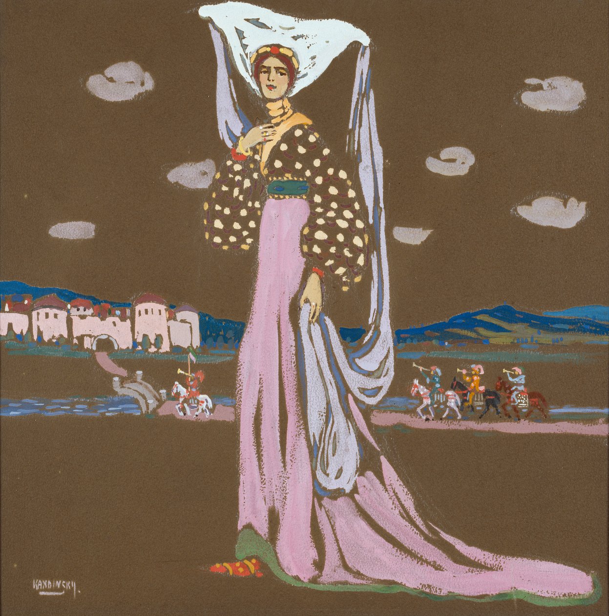 La nuit (La femme qui se promène) - Wassily Kandinsky