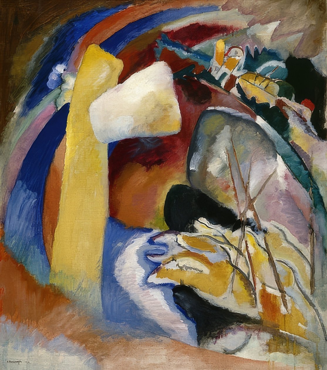 Esquisse pour une image avec forme blanche - Wassily Kandinsky
