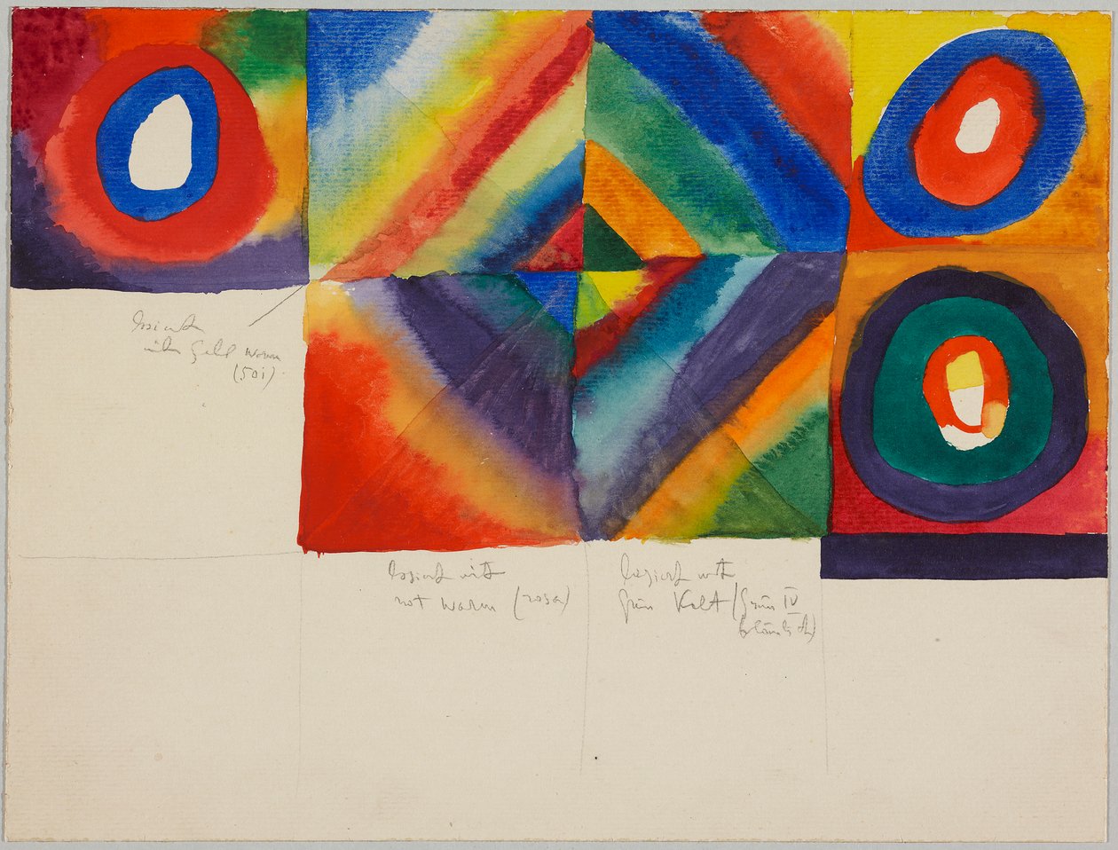Études de couleurs avec indications sur la technique de peinture - Wassily Kandinsky