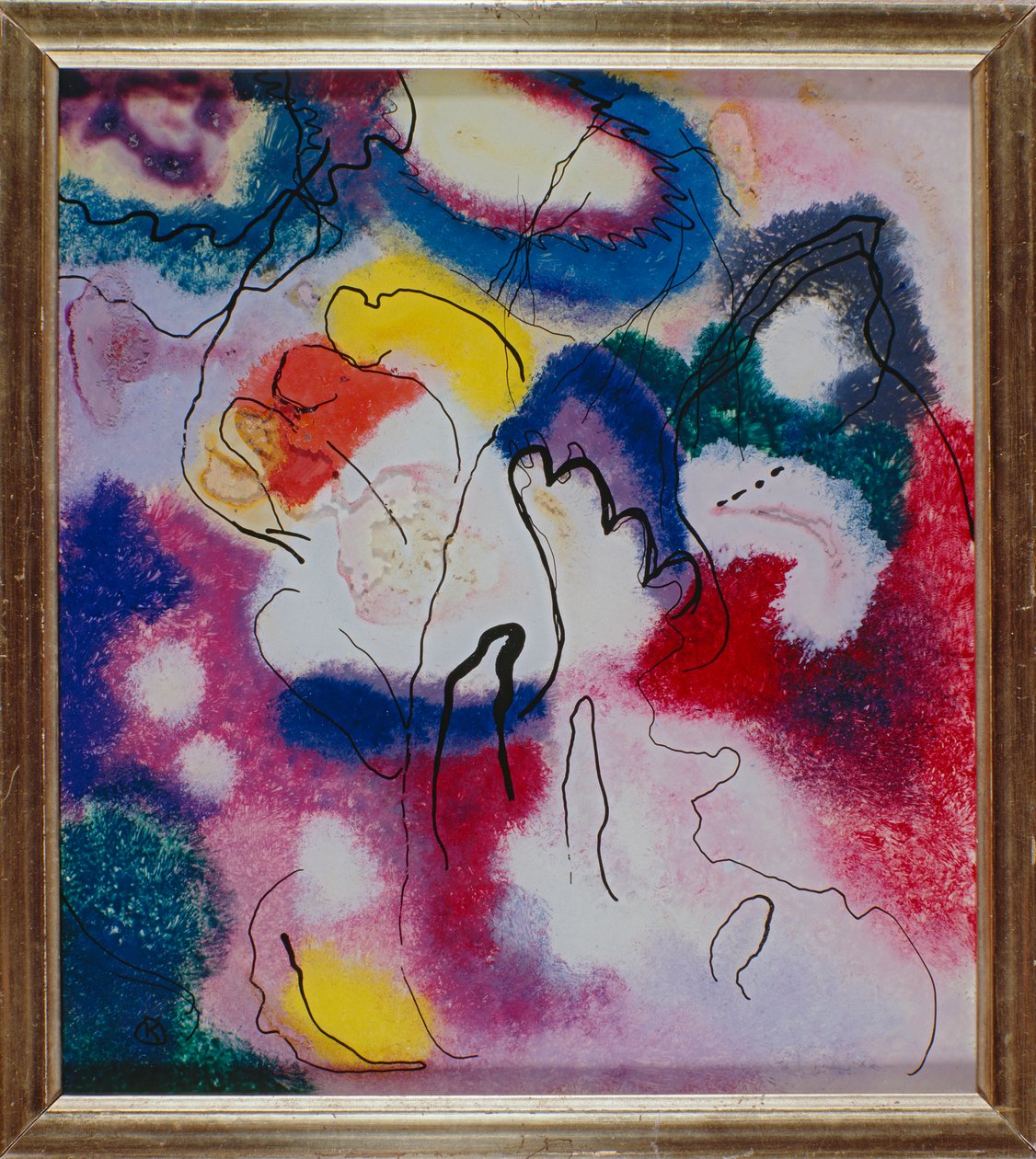 Peinture sur verre avec une tache rouge - Wassily Kandinsky