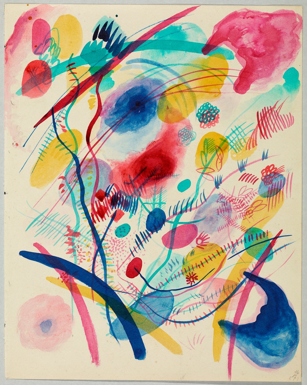 Composition en rouge, bleu, vert et jaune - Wassily Kandinsky