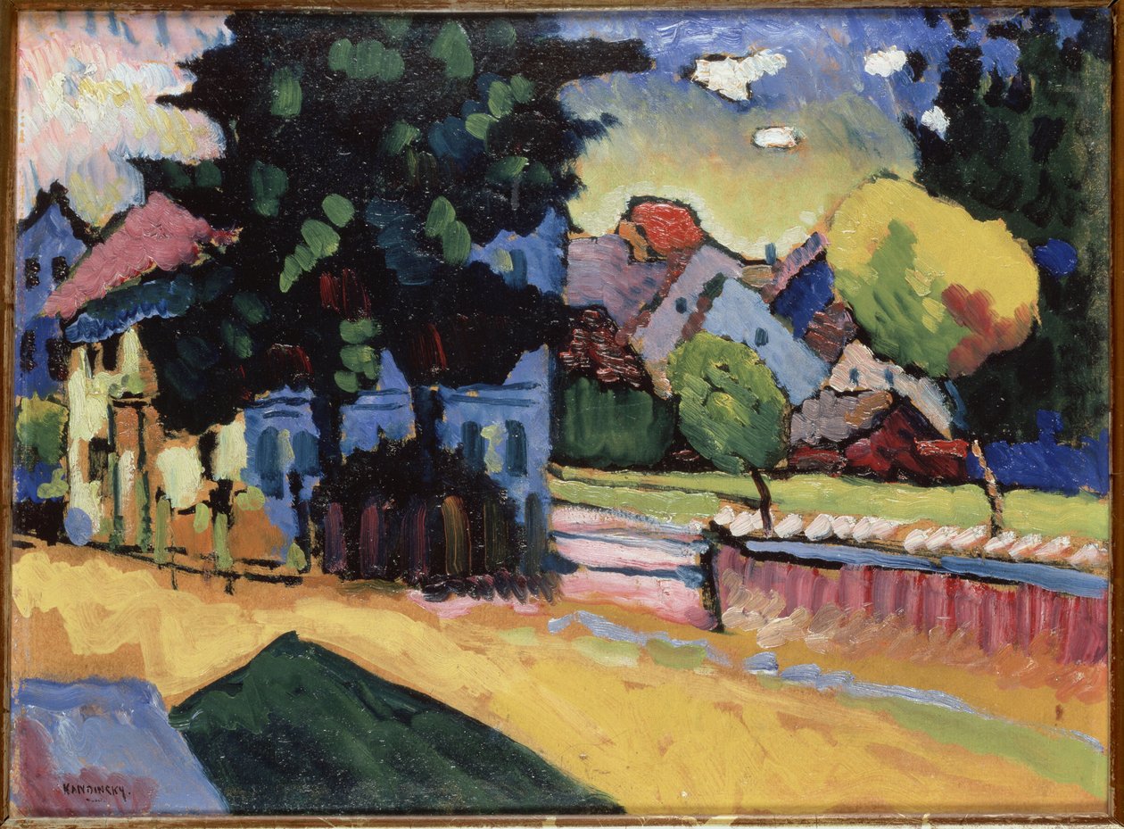 Paysage à la maison verte - Wassily Kandinsky