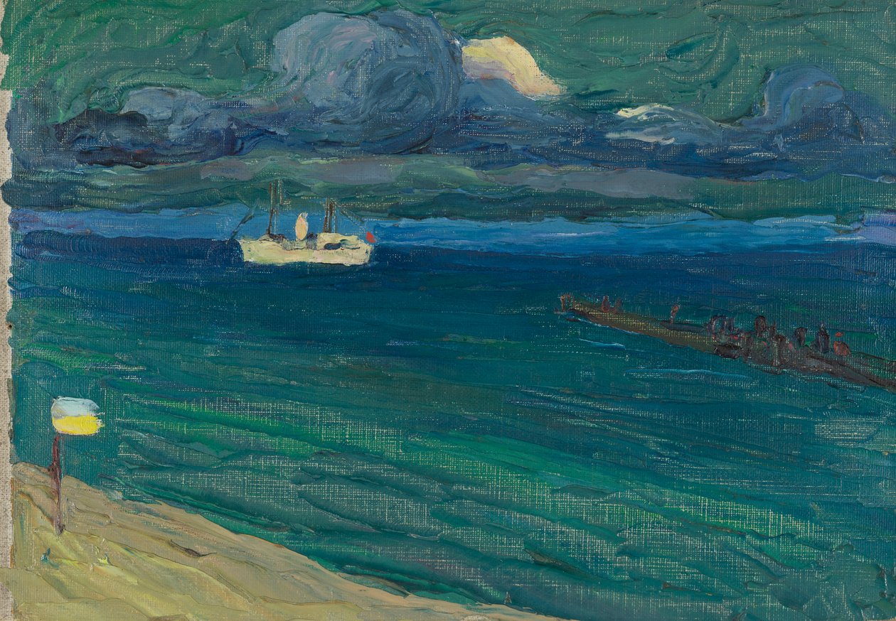Rapallo – Paysage marin avec un bateau à vapeur - Wassily Kandinsky