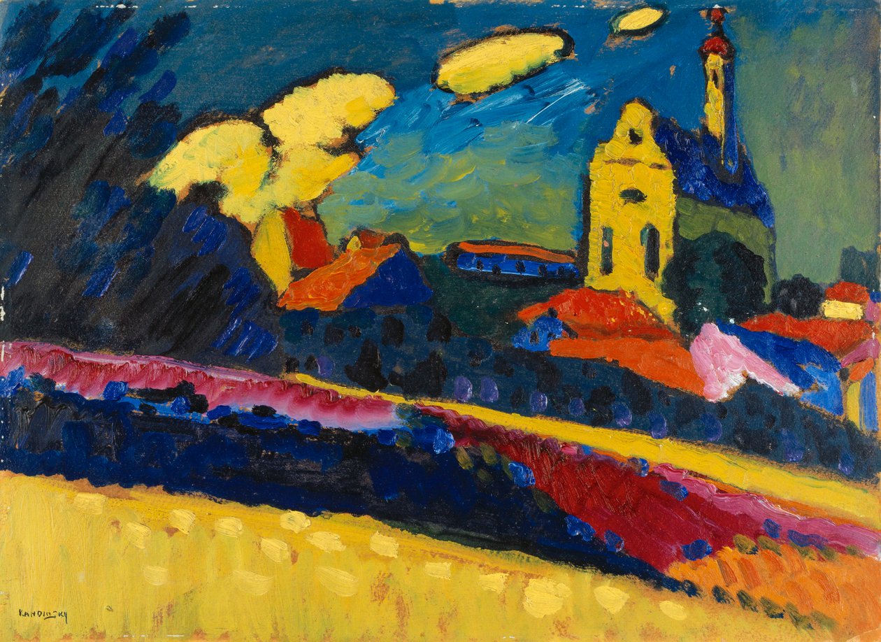 Étude pour Murnau - Paysage avec église, 1909 - Wassily Kandinsky